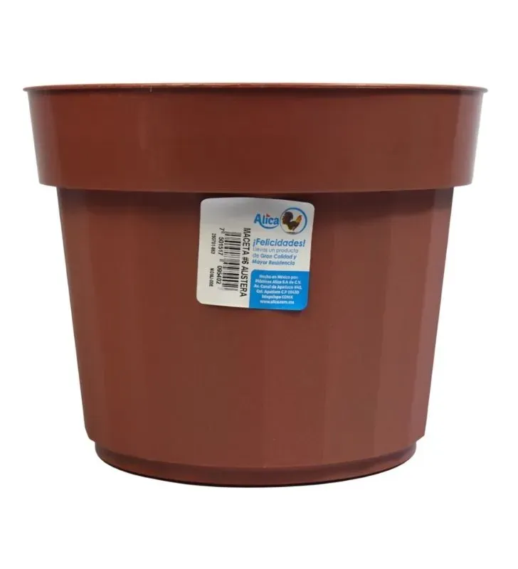 Maceta de Plástico Alica No.6 Austera NOMJ-006 – Jardinería Básica