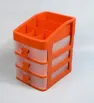 Cajonera Organizadora de Plástico AM-0155 – 3 Cajones Transparente Naranja