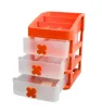 Cajonera Organizadora de Plástico AM-0155 – 3 Cajones Transparente Naranja