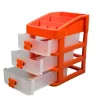 Cajonera Organizadora de Plástico AM-0155 – 3 Cajones Transparente Naranja