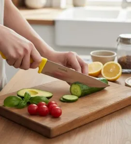 Cuchillo de Cocina Goodwill 71511 Cacha Plástico Amarillo 6 Pulgadas
