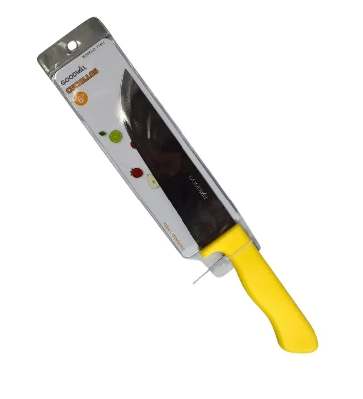 Cuchillo de Cocina Goodwill 71511 Cacha Plástico Amarillo 6 Pulgadas