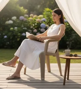 Sillón Confort Alica B001-BE de Plástico Apilable - Color Beige