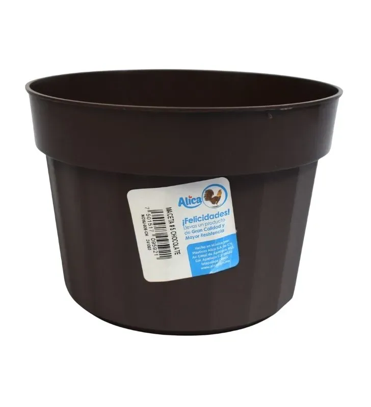 Maceta de Plástico Alica No.5 Austera Chocolate NOMJ-005-CH – Plántulas y Semillas