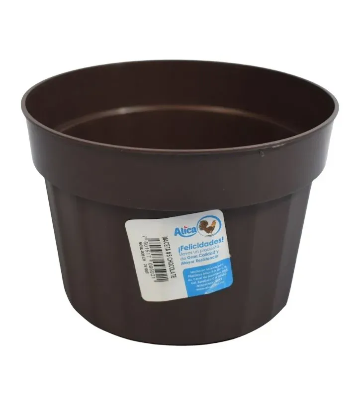 Maceta de Plástico Alica No.5 Austera Chocolate NOMJ-005-CH – Plántulas y Semillas