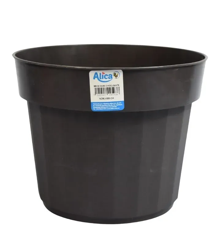 Maceta de Plástico Alica No.6 Austera Chocolate NOMJ-006-CH – Artículos de jardín