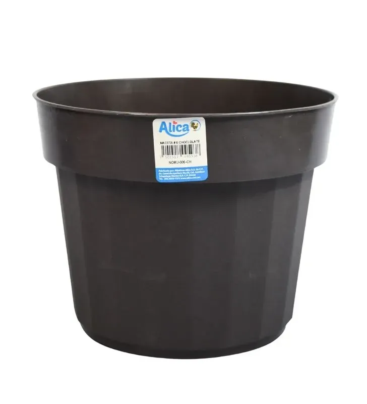Maceta de Plástico Alica No.6 Austera Chocolate NOMJ-006-CH – Artículos de jardín