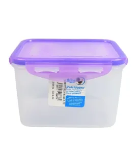 Recipiente Bella Vista Alto Alica A343-1A de 890 ML. Tapa Naranja/Rojo/Azul/Morado