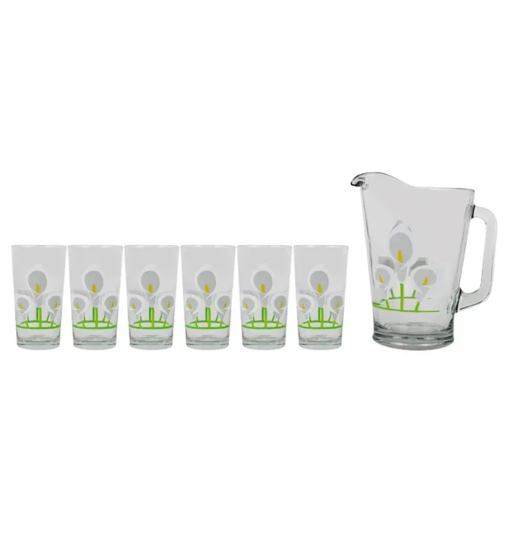 Juego de Agua Crisa A427 Alcatraz 5 Piezas – Jarra y 4 Vasos Decorados