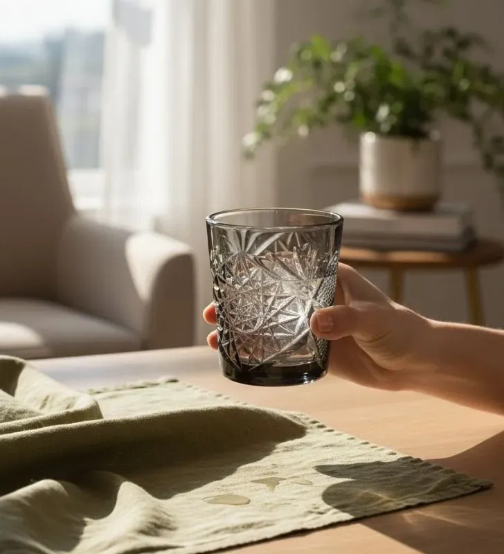 Vaso Libbey 6249 Hobstar Atomizado Smoke - Cristalería Gris Ahumado