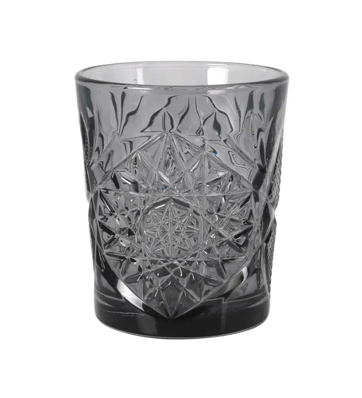 Vaso Libbey 6249 Hobstar Atomizado Smoke - Cristalería Gris Ahumado