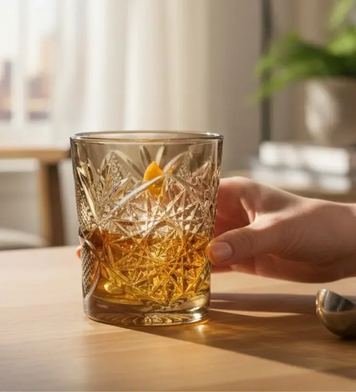 Vaso Libbey 6249 Hobstar Atomizado Moka - Cristalería Marrón Café