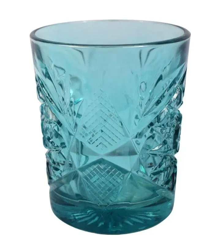 Vaso Libbey 6249 Hobstar Turquesa Aromizado - Cristalería de Color