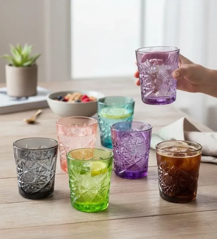 Vaso Libbey 6249 Hobstar Atomizado Smoke - Cristalería Gris Ahumado