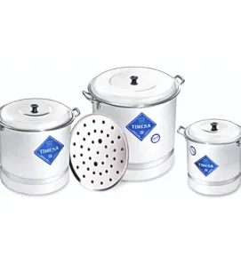 Juego de 3 Vaporeras Aluminio Timesa 22-26-30 cm – Ollas para Tamales