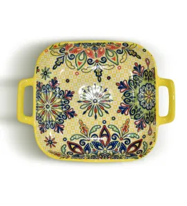 CUR-097 PLATO CUADRADO DE 9 PULGADAS CON DOBLE ASA
