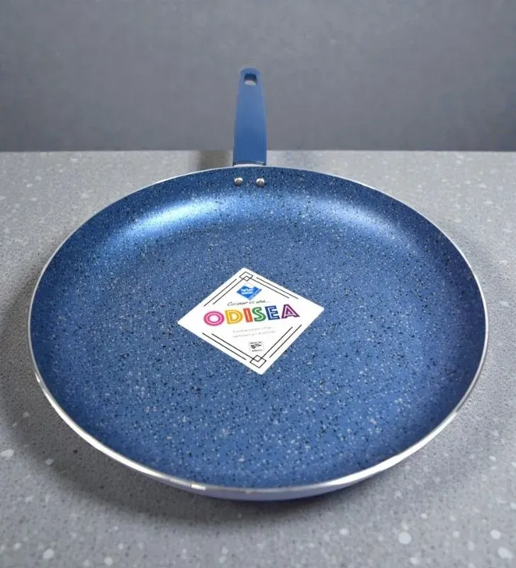 Sartén Odísea Timesa No. 30 – Antiadherente Marmolado Azul