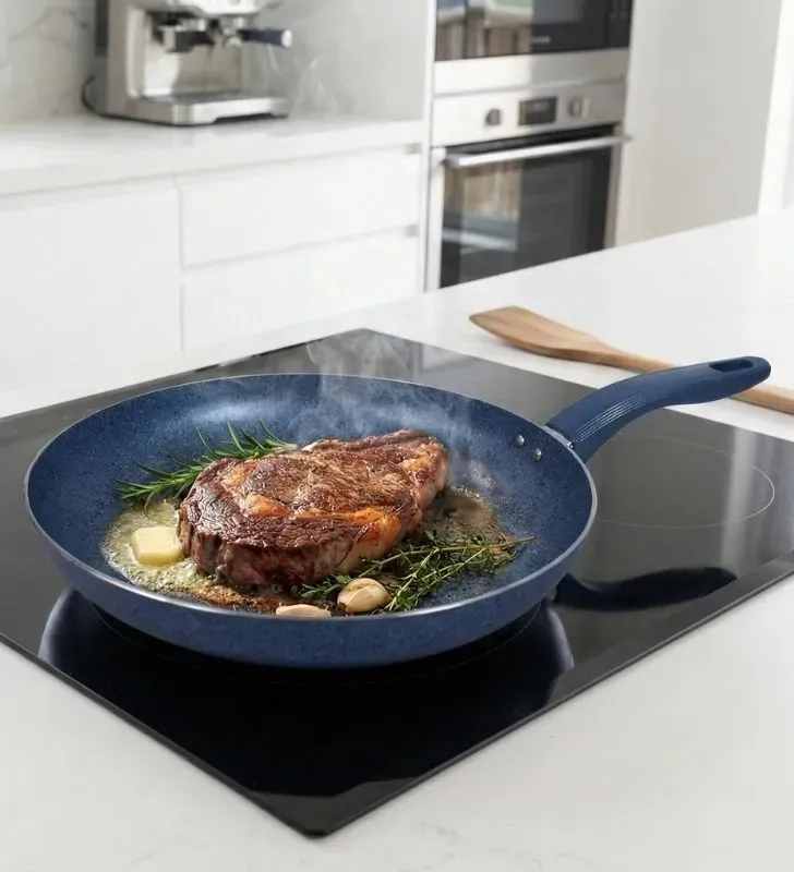 Sartén Odísea Timesa No. 30 – Antiadherente Marmolado Azul