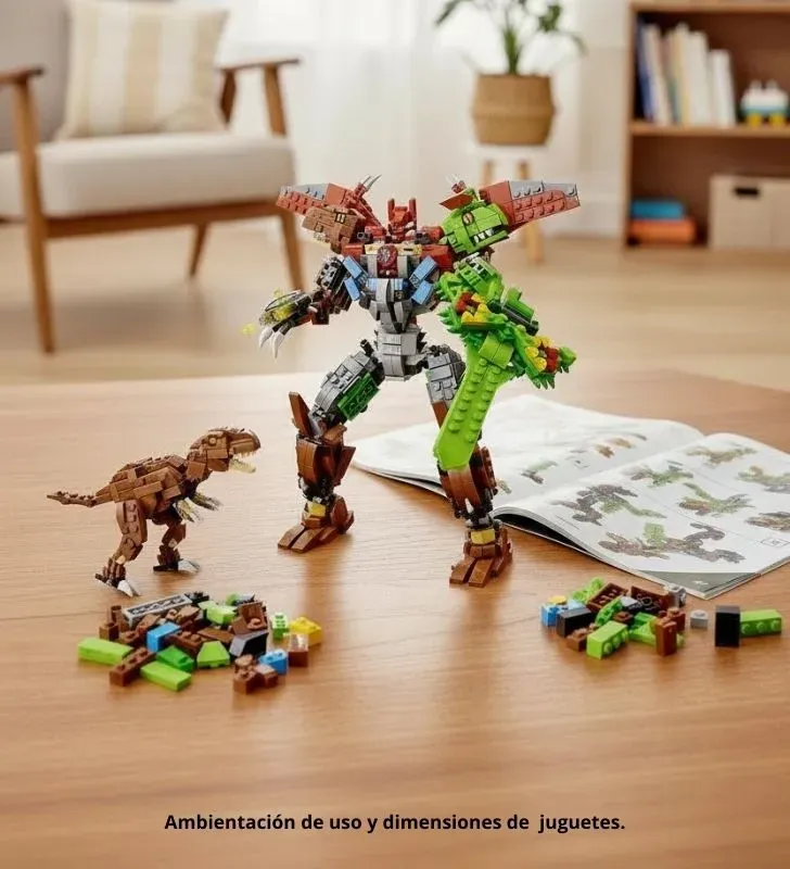 Blocks 2 en 1 Transformación Kimbo – Armar Dinosaurio y Transformer