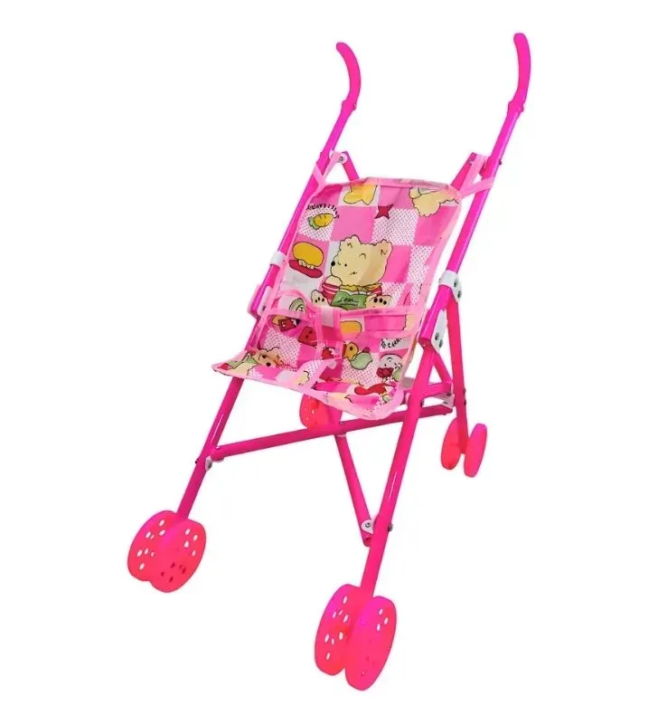 Carriola de Plástico Plegable Rosa para Muñecas – Juguete de Rol