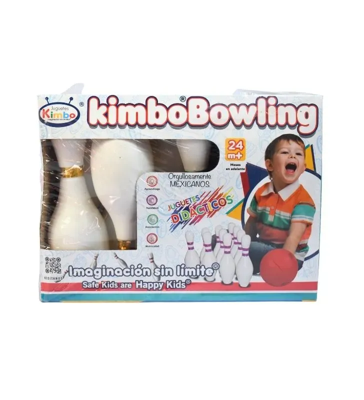 Boliche Kimbo Bowling 031066 – Juego Infantil de 10 Pinos y Pelotas