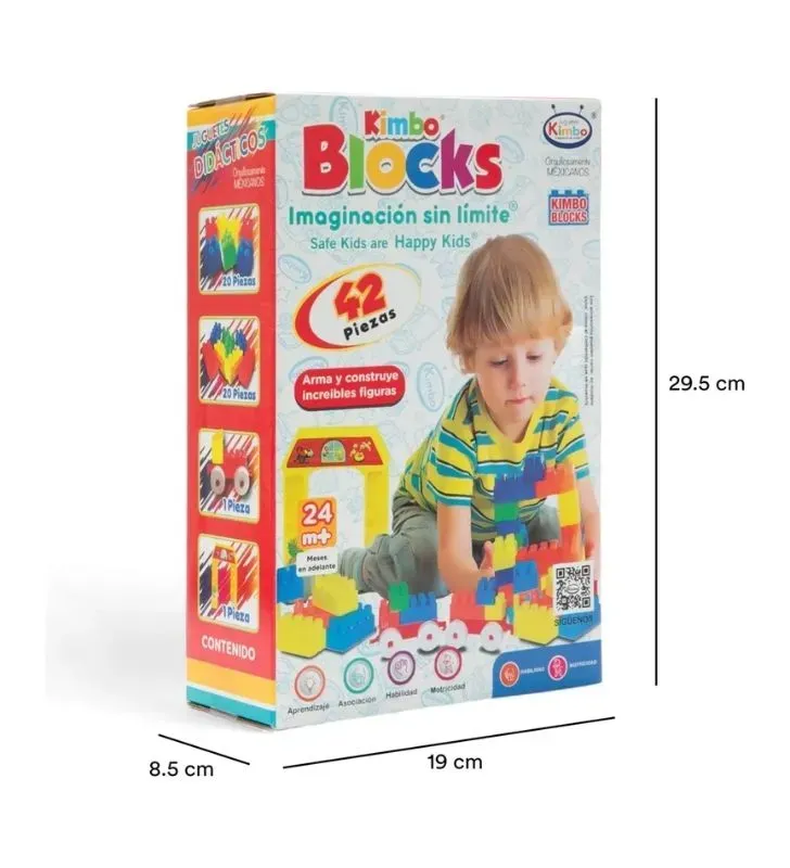 Kimbo Blocks 42 Piezas – Bloques de Construcción Didácticos para Niños