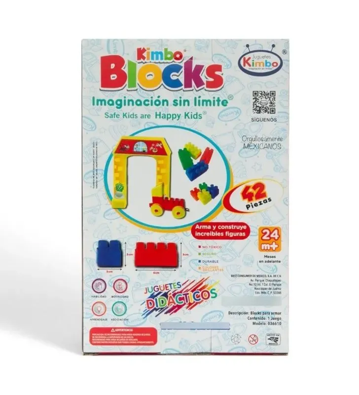 Kimbo Blocks 42 Piezas – Bloques de Construcción Didácticos para Niños