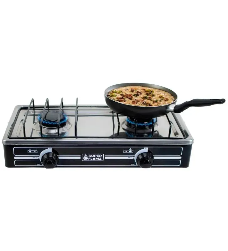 Parrilla de Gas 2Q-CA Super Flama - Acero Inoxidable 2 Quemadores