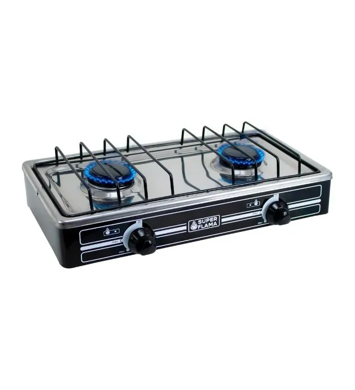 Parrilla de Gas 2Q-CA Super Flama - Acero Inoxidable 2 Quemadores