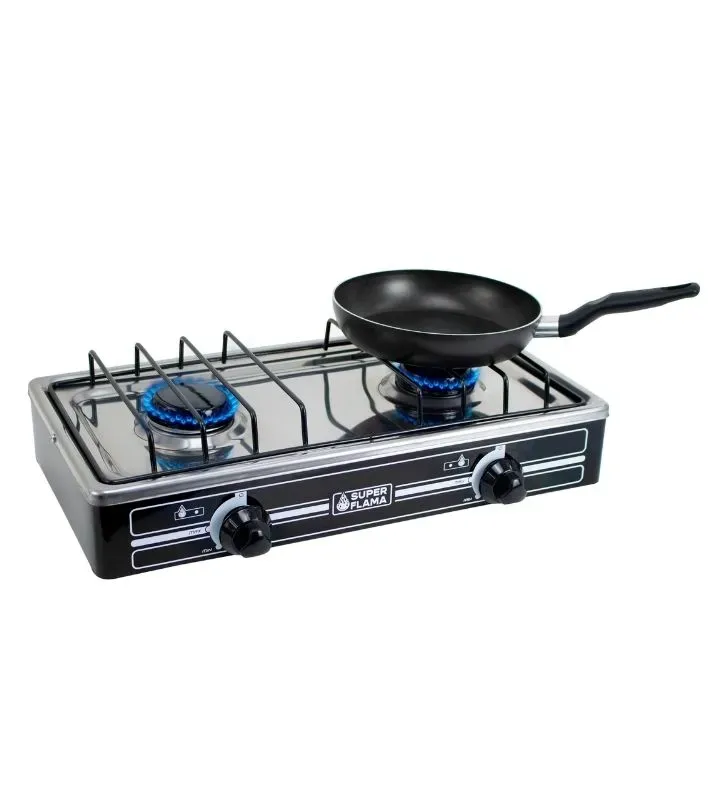 Parrilla de Gas 2Q-CA Super Flama - Acero Inoxidable 2 Quemadores