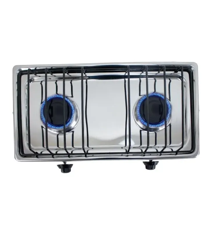 Estufa Parrilla Super Flama 2Q-TA de 2 Quemadores ACERO INOXIDABLE Mesa