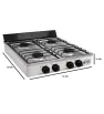 Estufa de Gas 4Q-CA Super Flama 4 Quemadores Acero Inoxidable