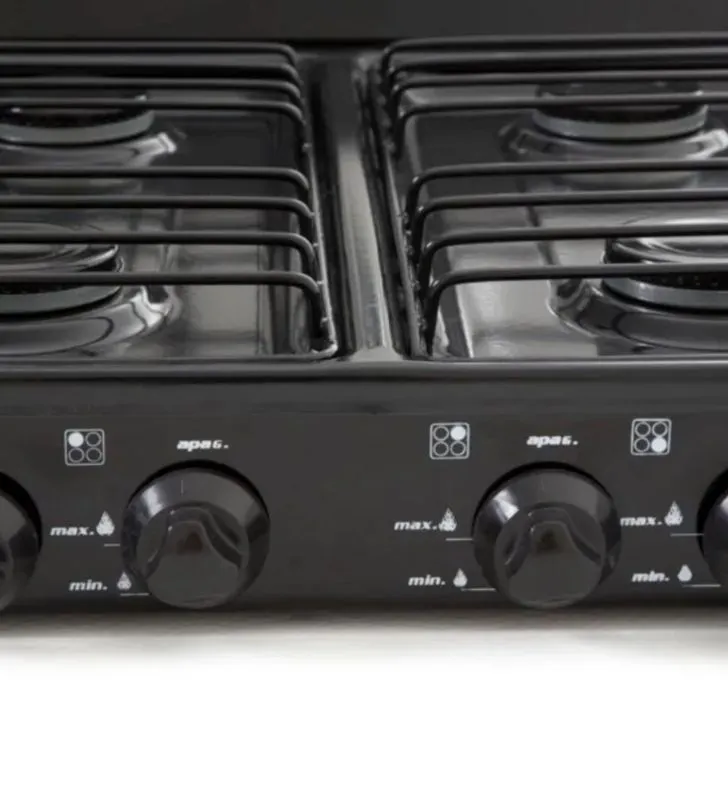 Estufa de Mesa Super Flama 4 Quemadores 4Q-N Negra - Portátil