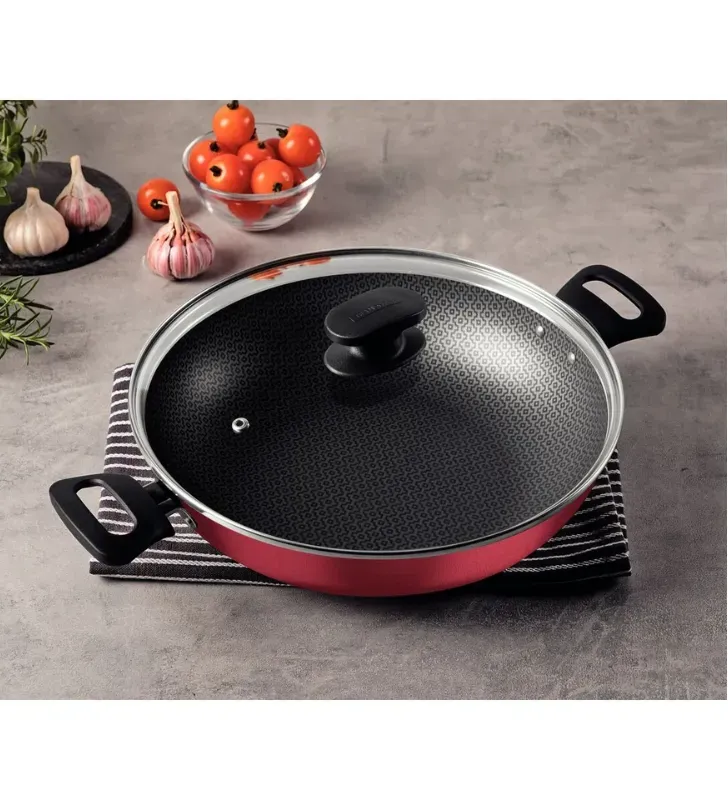 Wok Tramontina Loreto 28cm 3.3L Starflon Max con Tapa (27817-022)