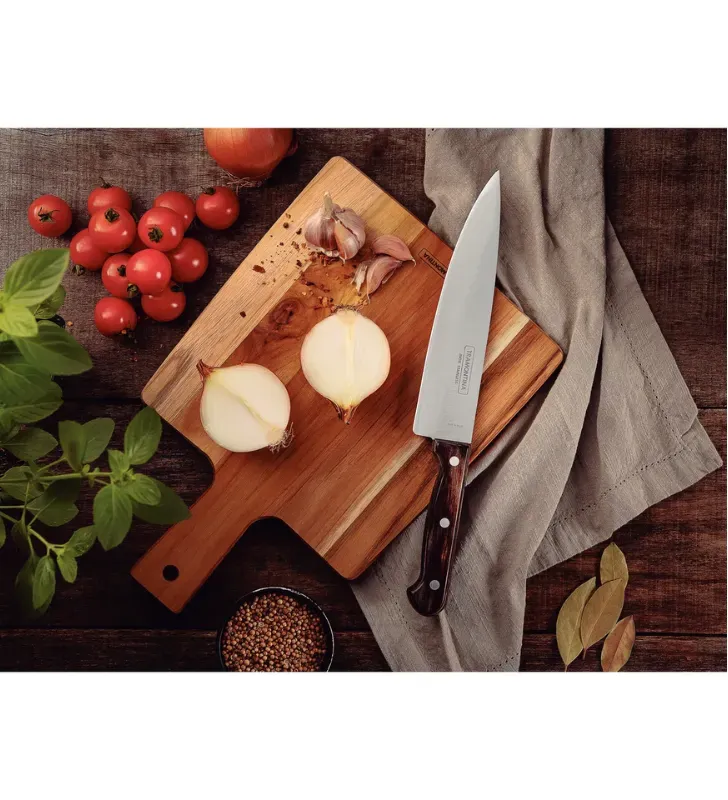 Cuchillo Chef Tramontina Polywood 8" Acero Inox 21131/198