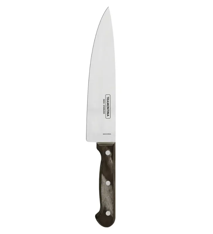 Cuchillo Chef Tramontina Polywood 8" Acero Inox 21131/198