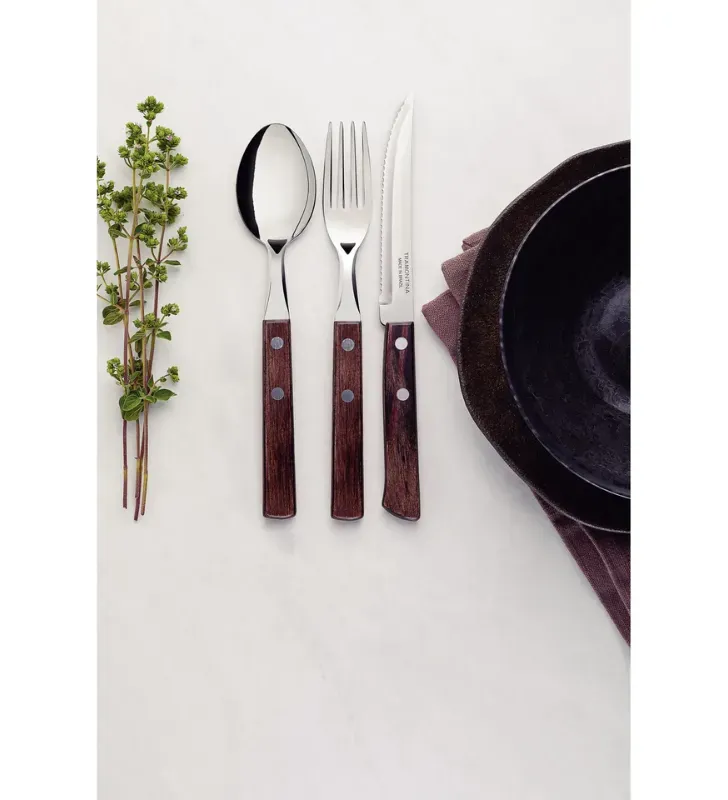 Juego de Cubiertos Tramontina Polywood 3 Piezas Castaño 29899/811