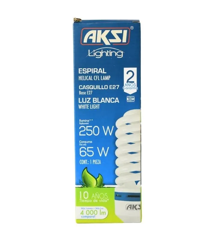 Foco Ahorrador SP 65W Luz Fría AKSI 110691 - 10000 Horas de Vida Útil