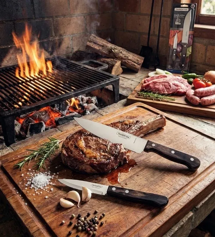 Set Cuchillos Tramontina Polywood 2 Piezas Cocina Castaño 29899/810