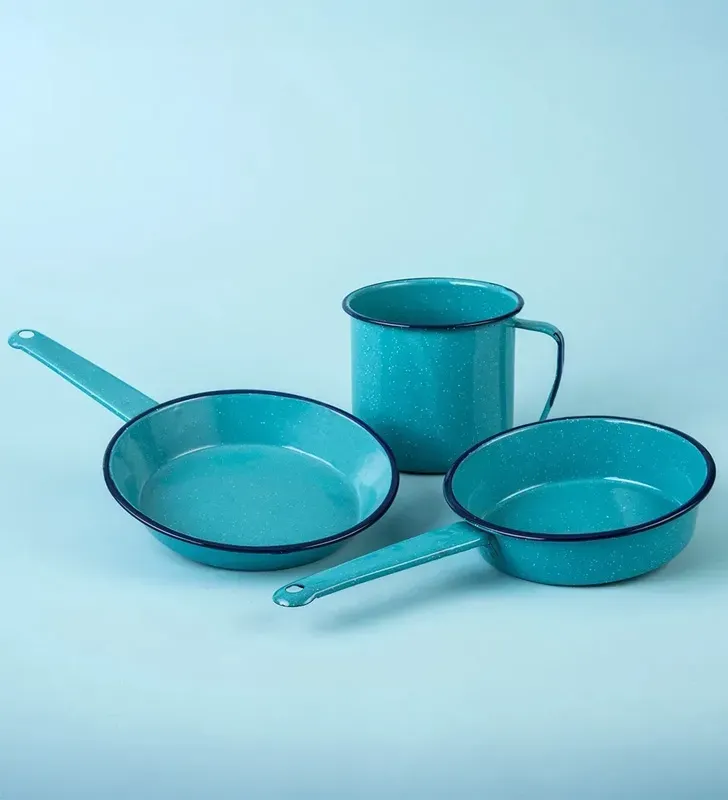 Batería Cinsa Huasteca 9 piezas Azul Turquesa | Peltre Línea Clásica