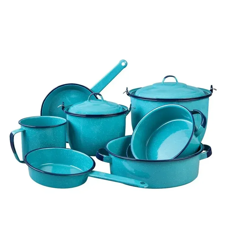 Batería Cinsa Huasteca 9 piezas Azul Turquesa | Peltre Línea Clásica