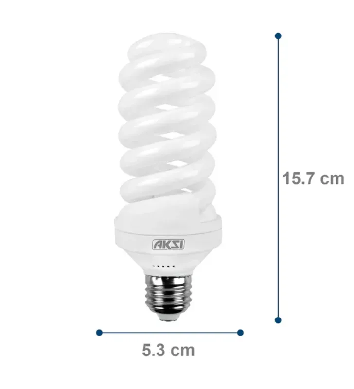 Foco Ahorrador AKSI Espiral 30W - Luz Blanca (120W Eq.)