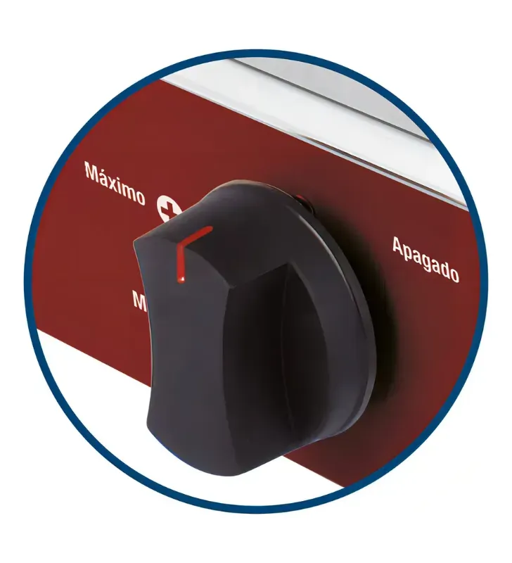 Estufa de Mesa AKSI 2 Quemadores - Acero Inoxidable y Rojo | 116033