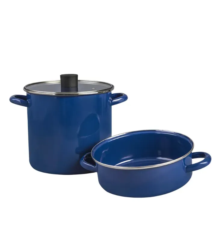 Batería de Cocina CINSA PRAKTICA 6 Piezas - Azul con Comal de Aluminio y Tapa de Vidrio