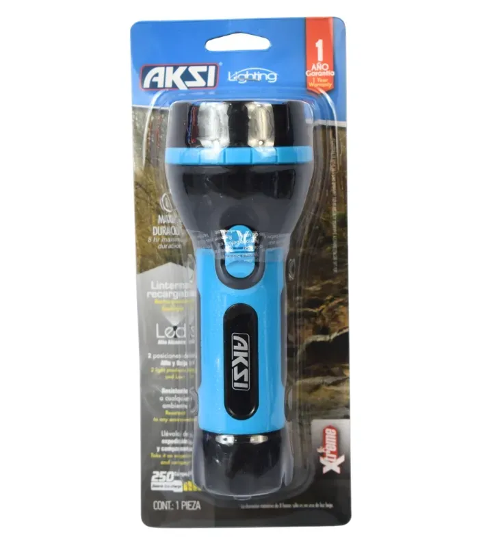 Linterna Recargable AKSI Xtreme 2W LED - 8 Hrs de Duración