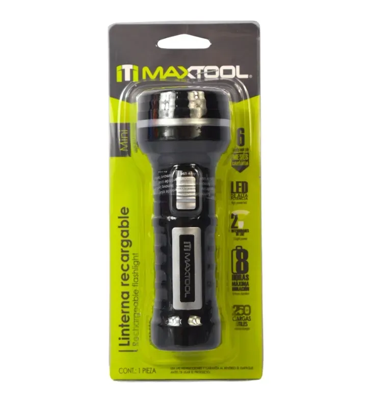 Linterna Recargable MAXTOOL 0.5W LED - 8 Hrs de Uso | 305210