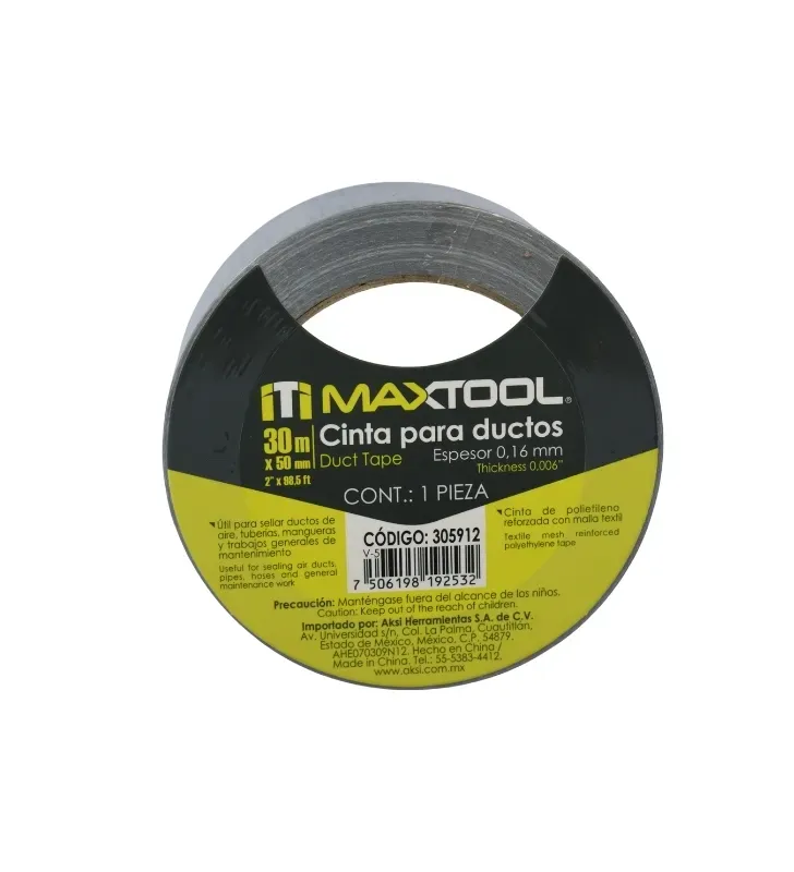 Cinta para Ductos MAXTOOL Reforzada 50mm x 30m | 305912