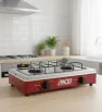 Estufa de Mesa AKSI 2 Quemadores - Acero Inoxidable y Rojo | 116033
