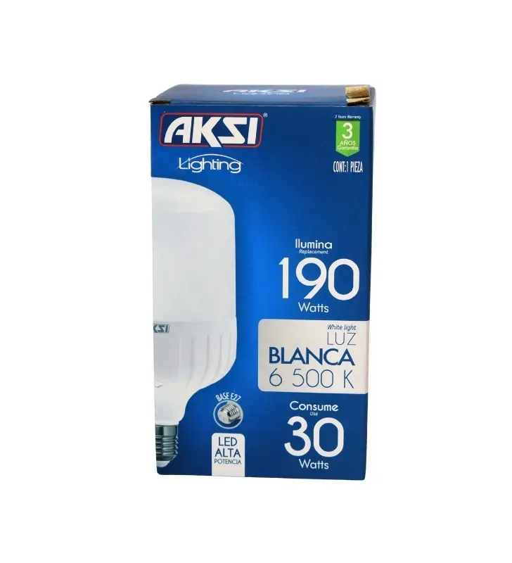 Foco LED AKSI 30W Tipo T E27 Luz Blanca 116422 – Alta Potencia Meta
