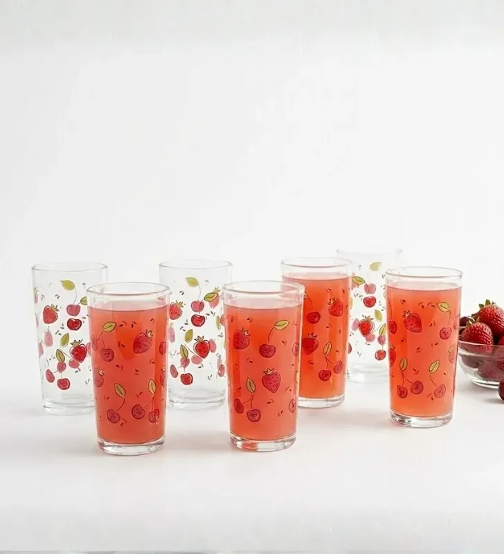 Juego de Vasos CRISA Cerezas y Fresas 6 Piezas 295 ml | 8360
